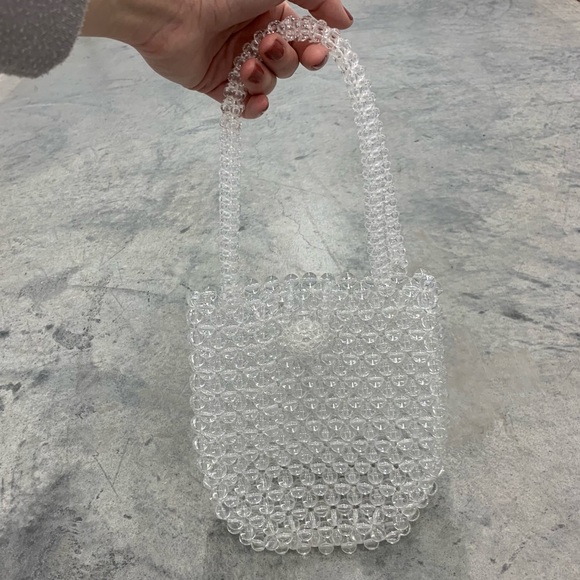 Frankie Shop Handbags - Frankie Shop Clear Beaded Bag